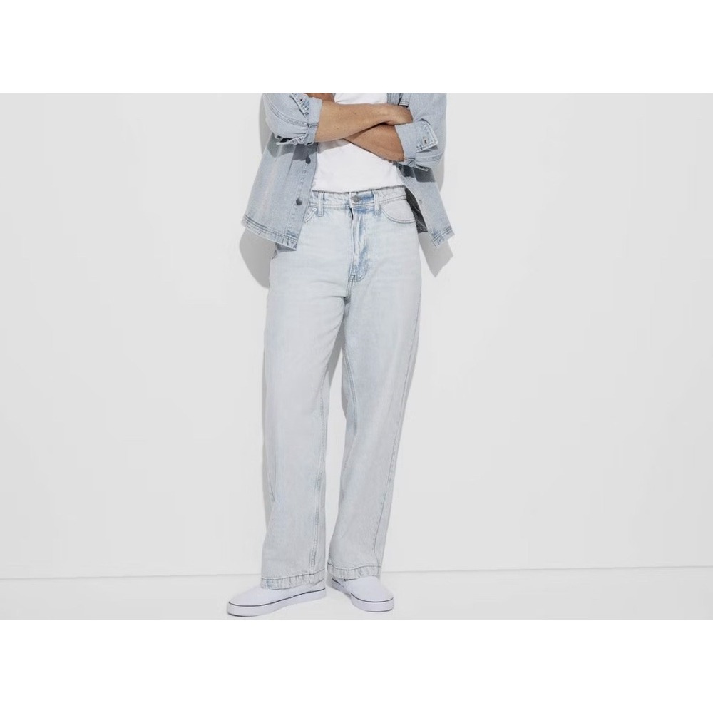 Men's Baggy Fit Jeans - Original Use Light Wash 32x30: Cotton Denim